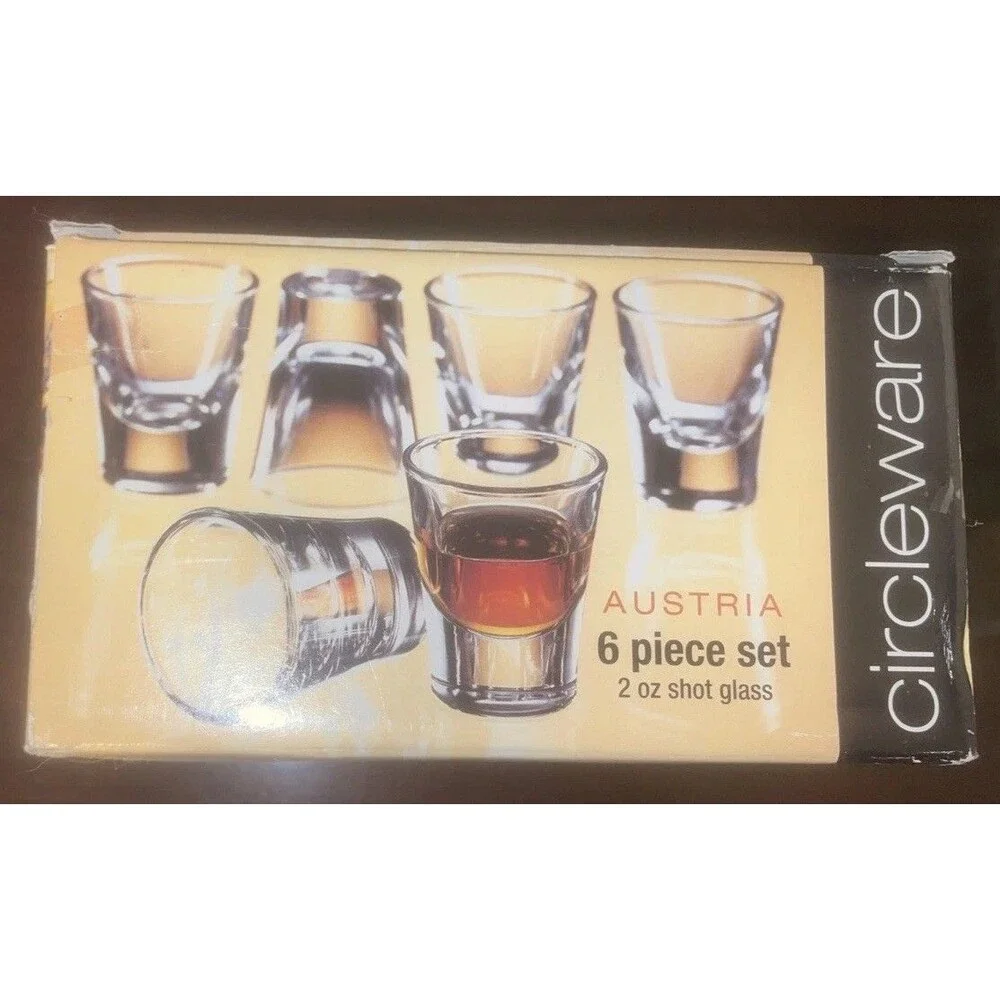 Two Boxes Circleware Austria 6 Piece Set 2 Oz Shot Glasses Heavy Weight